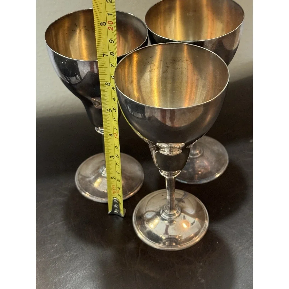 Meriden S P Silver Plate Goblets International Co 2008 Vintage Set Of‎ 3